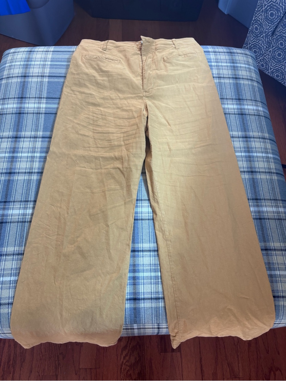 Maeve the Collette Linen Blend Full Length Tan Pants